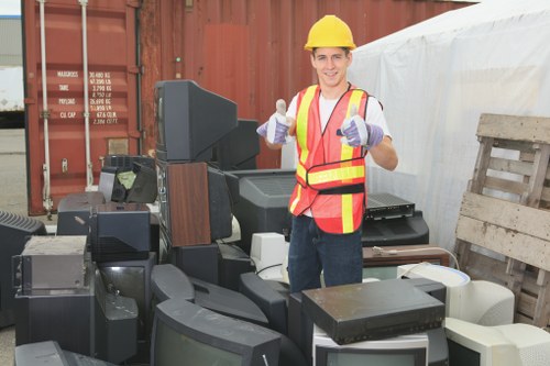 Construction site with waste materials in Palmers Green
