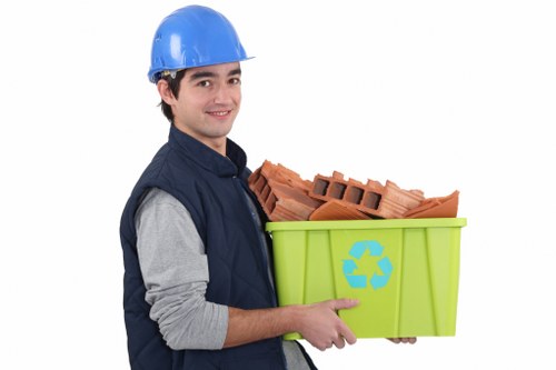 Professional waste removal team at work